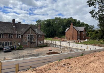 an icf retaining wall on a building site in droitwich